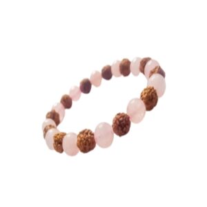 Ross Quartz Pluss Rudraksh Bracelet