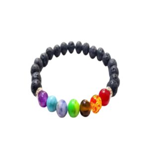 Seven Chakra Lava Beads Bracelet