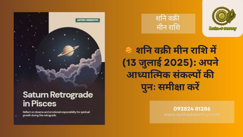 🪐 शनि वक्री मीन राशि में (13 जुलाई 2025): अपने आध्यात्मिक संकल्पों की पुनः समीक्षा करें